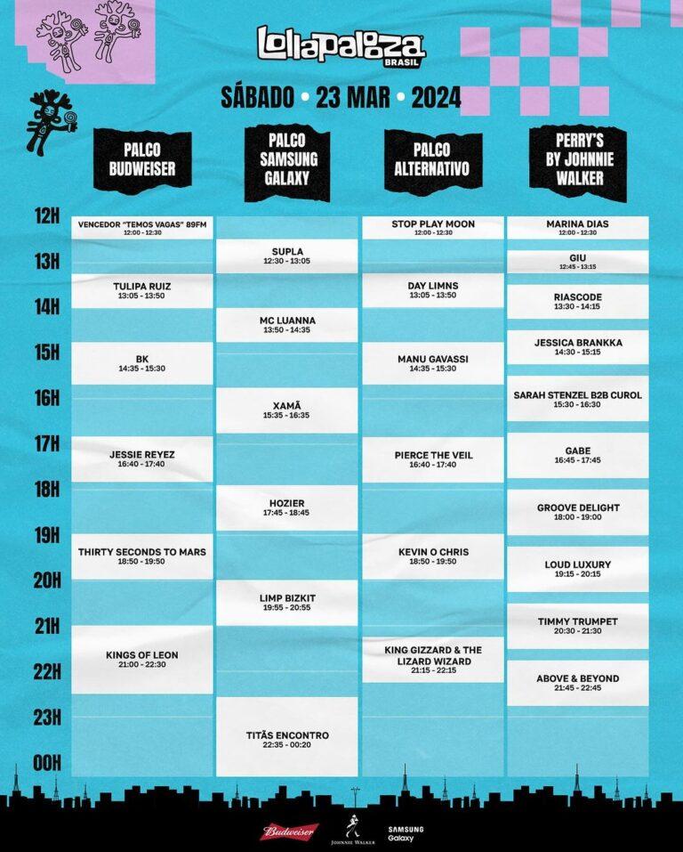 Sábado 23 de Março no Lollapalooza 2024 Um Dia Inesquecível de Música